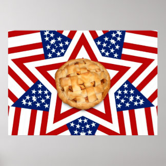 Póster Pie de Apple en estrellas y rayas