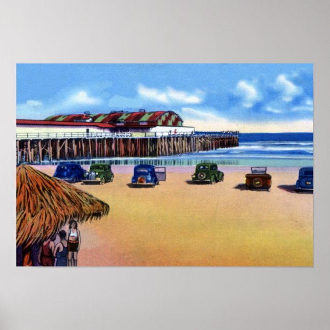 Póster Pie de baile y pesca de Jacksonville Beach Florida (Frente)