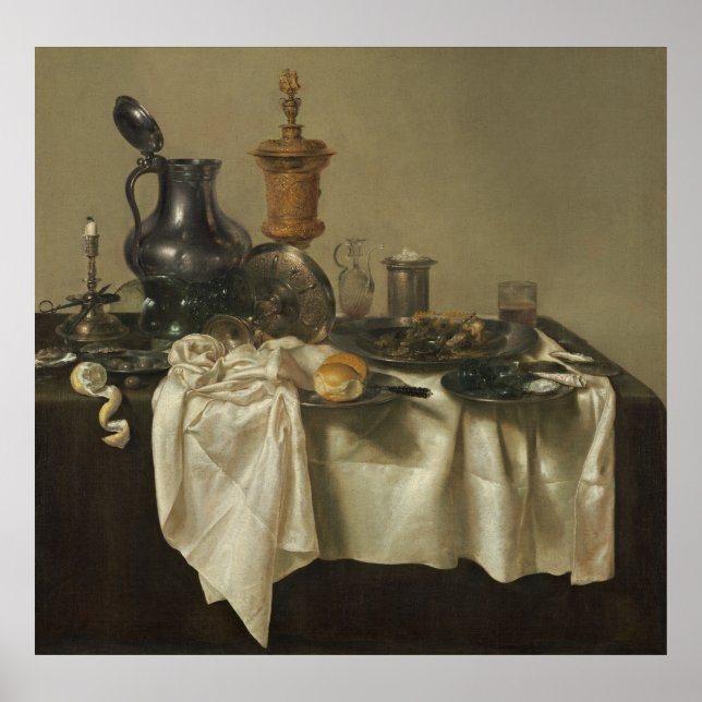 Póster Pie de banquete con Mince Pie de Willem Claesz Hed (Frente)