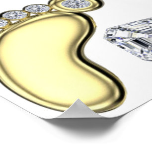 Póster Pie de bebé dorado