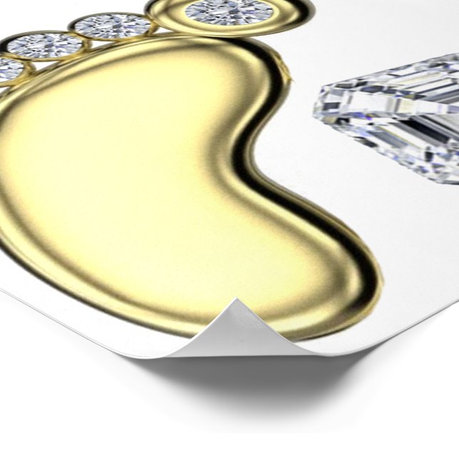 Póster Pie de bebé dorado (Esquina)