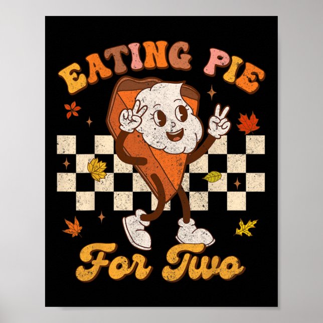 Póster Pie De Calabaza De Comer Retro Para Dos Perlas De  (Frente)