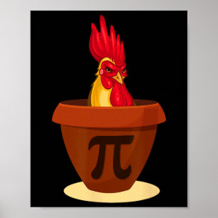 Póster Pie divertida de pollo en la olla - Camisa del Día