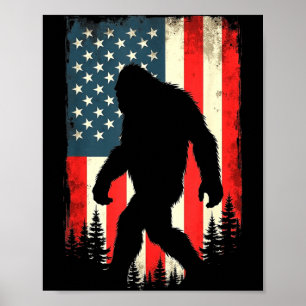 Póster Pie grande bandera de EE. UU. patriótica cuatro de