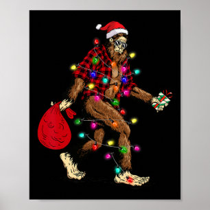 Póster Pie grande con árbol de Navidad Sasquatch Pajama
