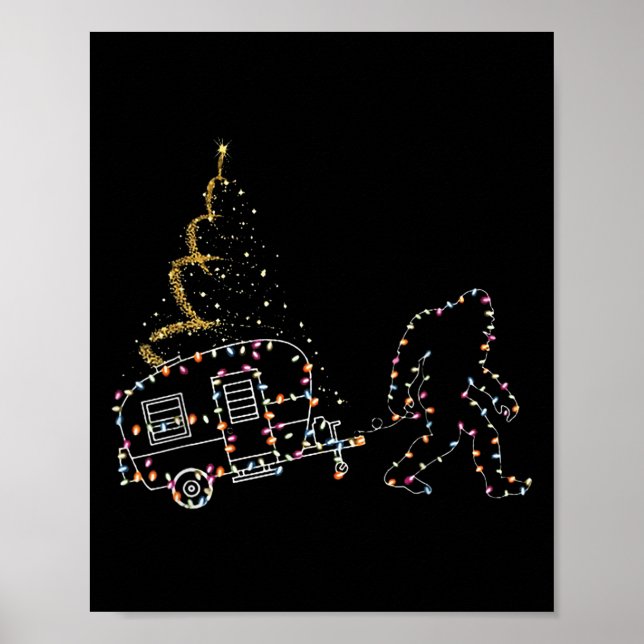 Póster Pie Grande Con Navidades Luminosos De Autos De Cam (Frente)