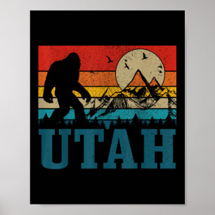 Póster Pie Grande de Utah Montañas Vintage Senderismo Cam
