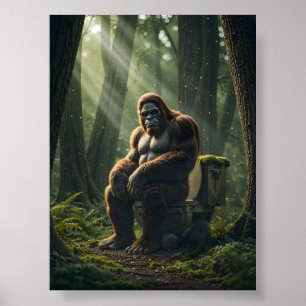 Póster Pie grande en el baño en los bosques