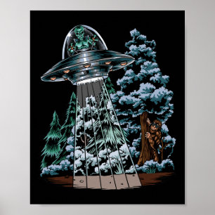 Póster Pie Grande Escondiéndose Del Extranjero En Un Ufo