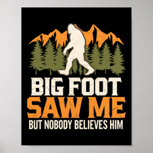 Póster Pie Grande Me Vio Sasquatch Al Aire Libre Aventura