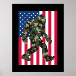 Póster Pie Grande Sasquatch Camuflaje