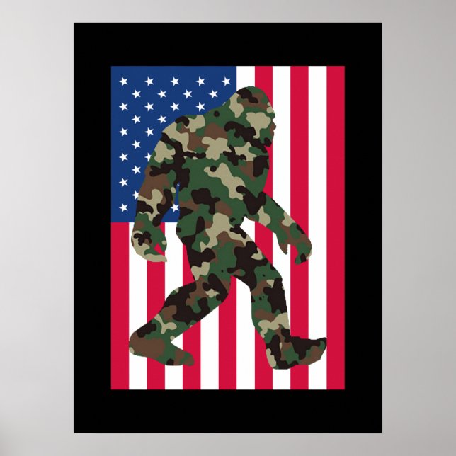 Póster Pie Grande Sasquatch Camuflaje (Frente)