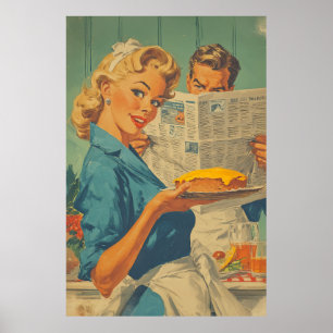 Póster Pie retro y encanto de papel