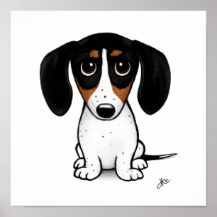 Póster Piebald Dachshund Perro Wiener Personalizado Cut