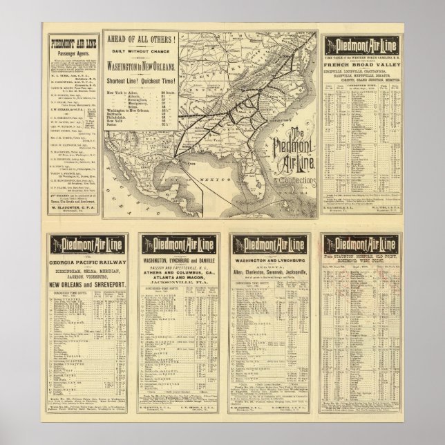 Póster Piedmont Air Line (Frente)