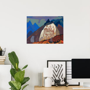 Póster Piedra blanca, Rótulos de Chintamani por Roerich