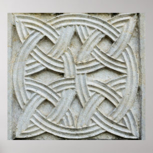 Póster Piedra cristiana tallando patrón antiguo