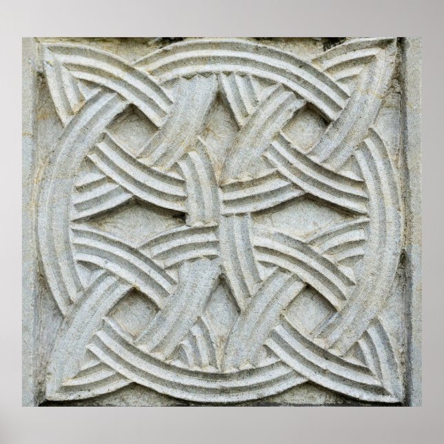 Póster Piedra cristiana tallando patrón antiguo (Frente)