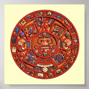 Póster Piedra de Calendario Azteca - póster/impresión