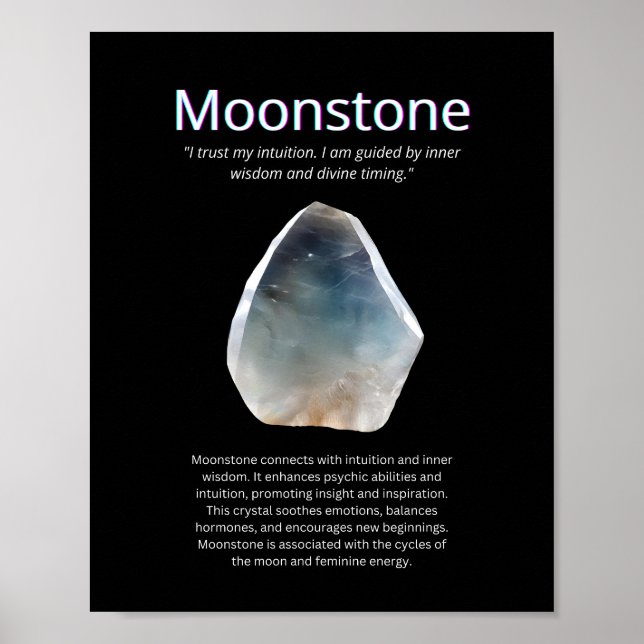 Póster Piedra de cristal de piedra lunar (Frente)