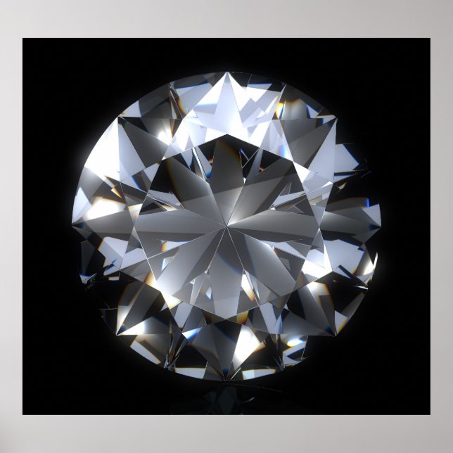 Póster Piedra de diamante: destello del espacio negro. (Frente)