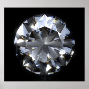 Póster Piedra de diamante: destello del espacio negro.