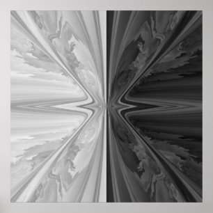 Póster Piedra de mármol blanco y negro Yang