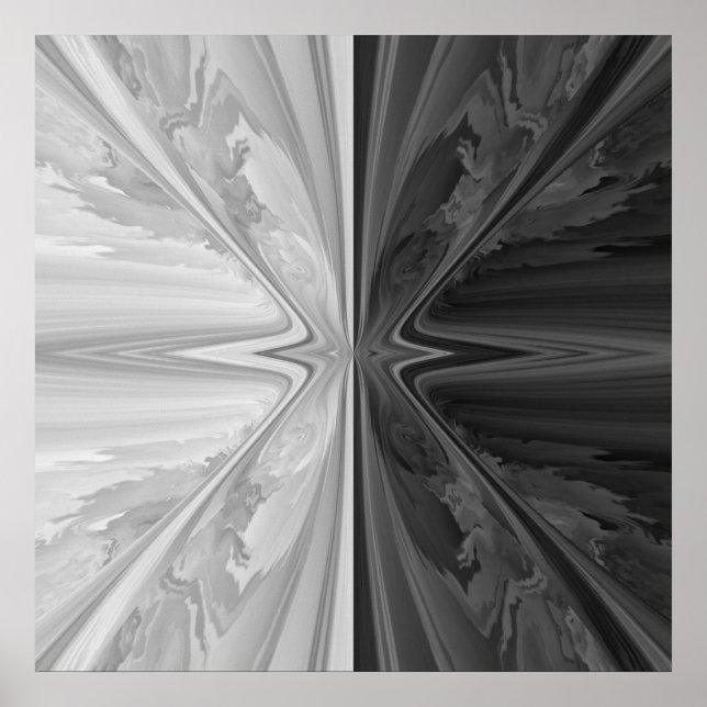Póster Piedra de mármol blanco y negro Ying Yang (Frente)