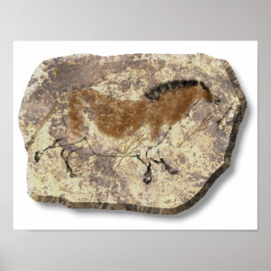 Póster Piedra del caballo de Lascaux
