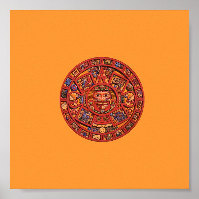 Póster Piedra del calendario azteca - poster/impresión (Frente)