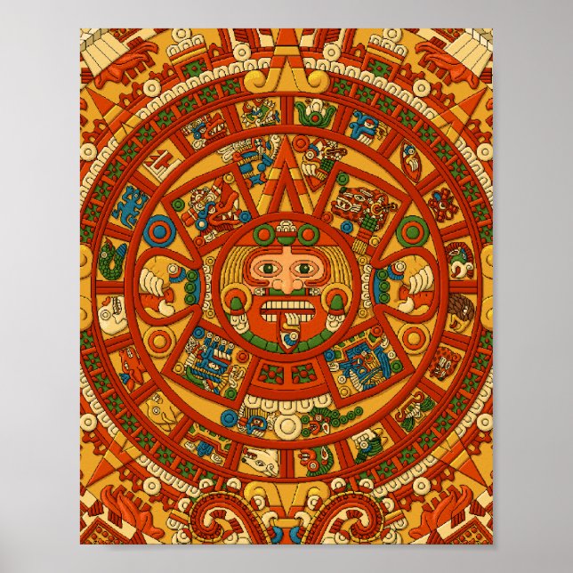 Póster 'Piedra del calendario maya' (Frente)