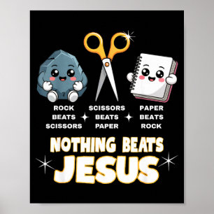 Póster Piedra Papel Tijera Pero Nada Le Gana a Jesús Dive