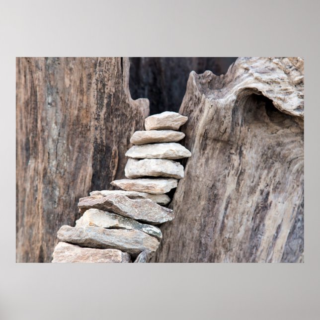 Póster Piedra y madera (vertical) (Frente)