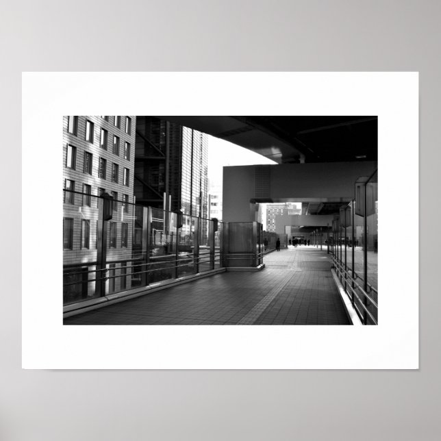 Póster Piedra y vidrio: Shiodome Business District, Tokio (Frente)