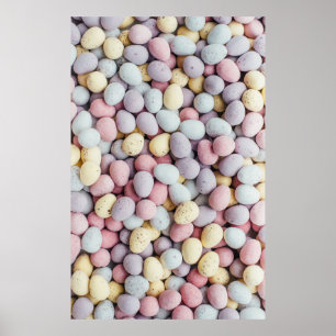 Póster Piedras blancas, violetas y amarillas