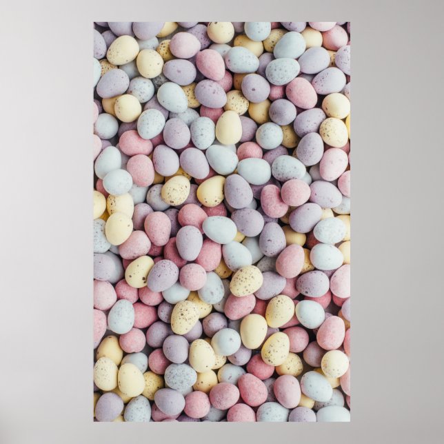 Póster Piedras blancas, violetas y amarillas (Frente)