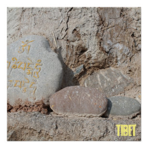 Póster Piedras budistas tibetanas de Amdo Mani