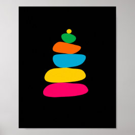 Póster Piedras de balance de zen coloridas