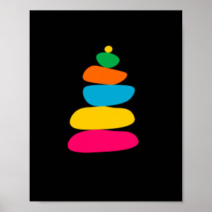 Póster Piedras de balance de zen coloridas