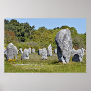 Póster Piedras en pie en Carnac, Francia