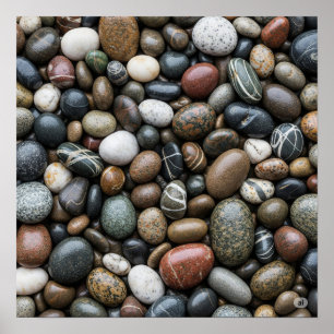 Póster Piedras Específicas De Río Húmedo