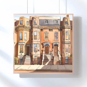 Póster Piedras Pardas Dibujadas Pintura de calle de Bos