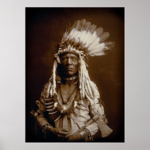 PÓSTER PIEGAN BLACKFEET MAN WEASEL TAIL 1900