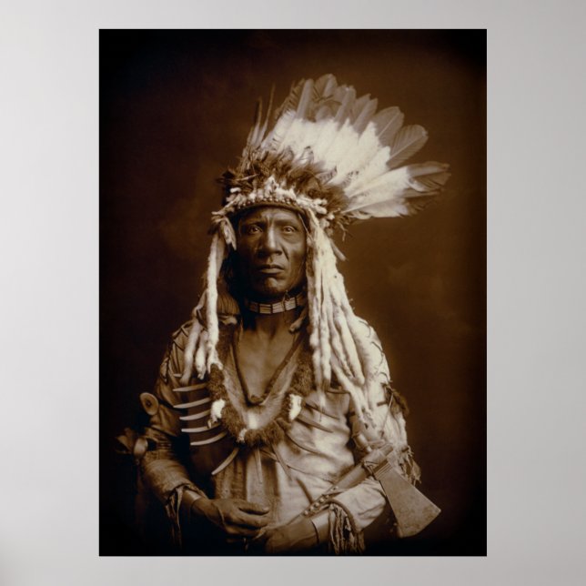 PÓSTER PIEGAN BLACKFEET MAN WEASEL TAIL 1900 (Frente)