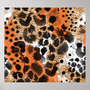 Póster Piel animal: patrón de leopardo creativo.