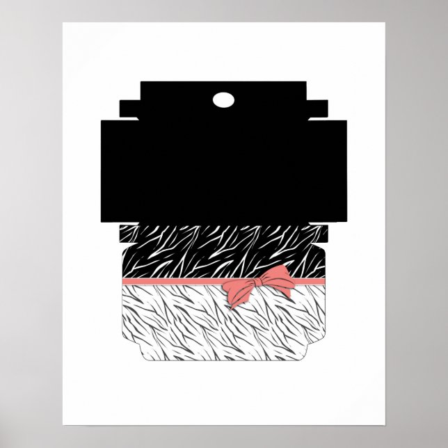 Póster Piel de cebra tigre blanco negro rayas de cuero ro (Frente)