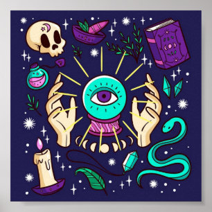 Póster Piel de cristal místico del Telefoneo de la fortun