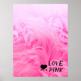 Póster Piel de Faux del último Hot Pink Fuzzy
