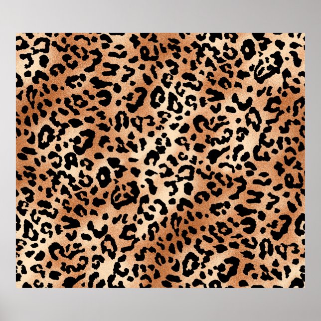 Póster piel de leopardo. Elegante diseño de blusa con leo (Frente)