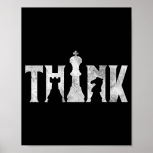 Póster Piensa Ajedrez Eces Jugador Chessmaster Amor al Aj